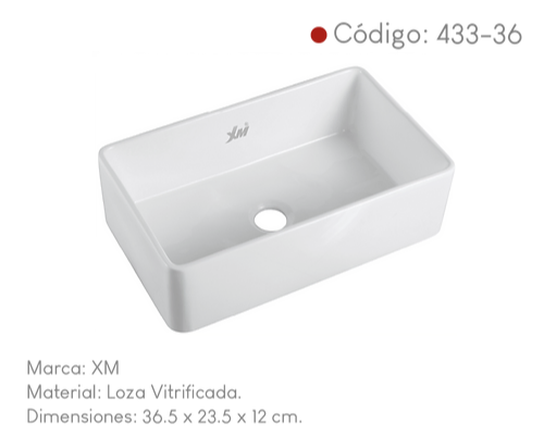 Ovalin de loza blanca encimera 433-36 XM